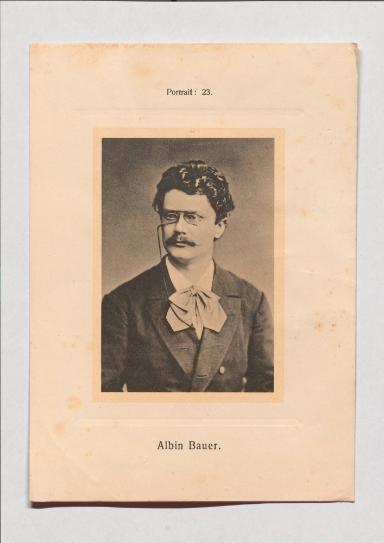 Albin Bauer aus Adolph Goldbergs Porträt-Sammlung hervorragender Flöten-Virtuosen, Dilettanten und Komponisten