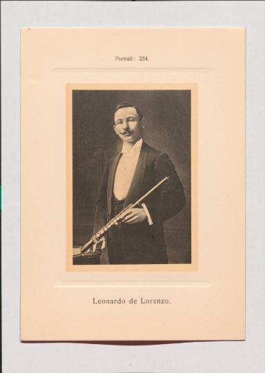 Leonardo de Lorenzo aus Adolph Goldbergs Porträt-Sammlung hervorragender Flöten-Virtuosen, Dilettanten und Komponisten