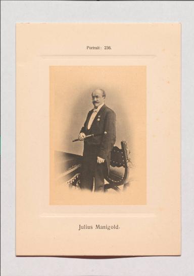 Julius Manigold aus Adolph Goldbergs Porträt-Sammlung hervorragender Flöten-Virtuosen, Dilettanten und Komponisten