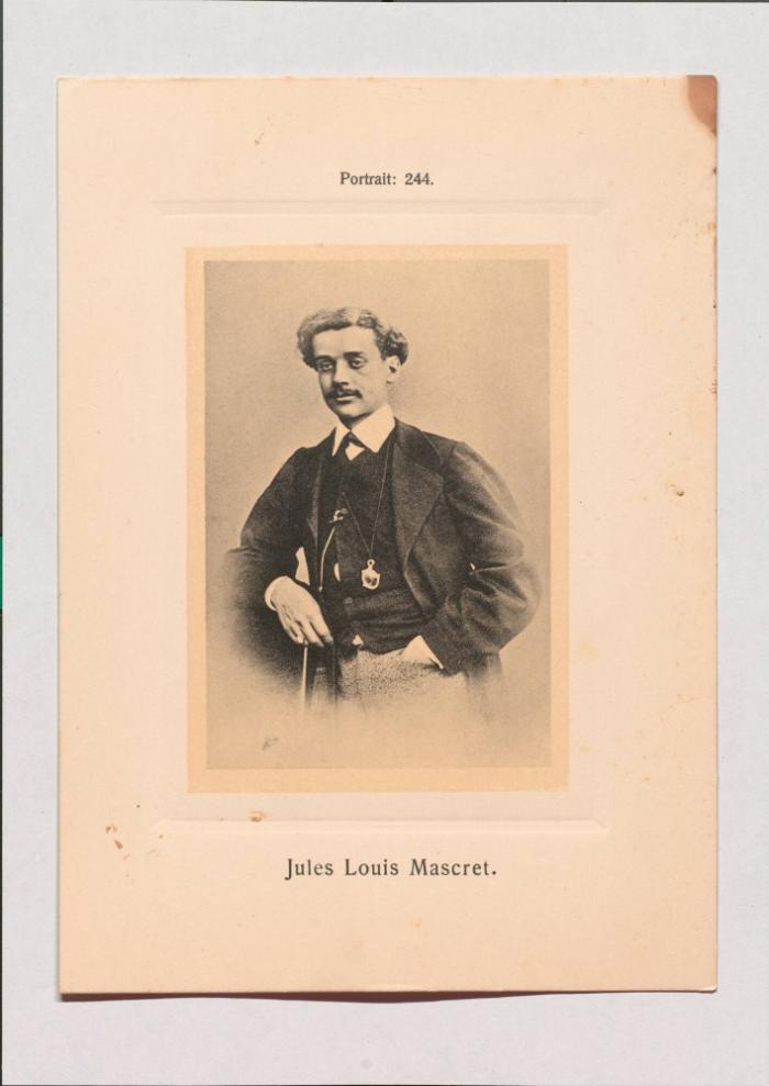 Jules Louis Mascret aus Adolph Goldbergs Porträt-Sammlung hervorragender Flöten-Virtuosen, Dilettanten und Komponisten