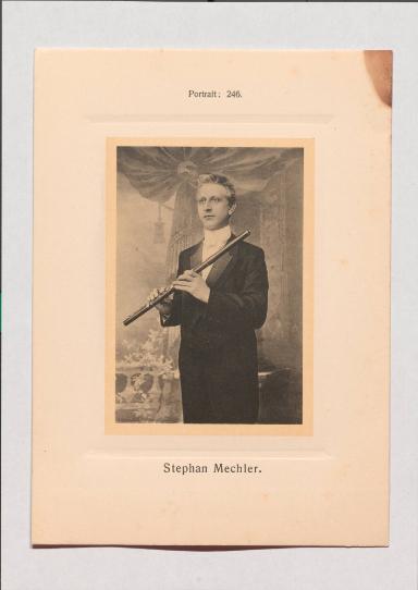 Stephan Mechler aus Adolph Goldbergs Porträt-Sammlung hervorragender Flöten-Virtuosen, Dilettanten und Komponisten