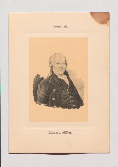 Edward Miller aus Adolph Goldbergs Porträt-Sammlung hervorragender Flöten-Virtuosen, Dilettanten und Komponisten
