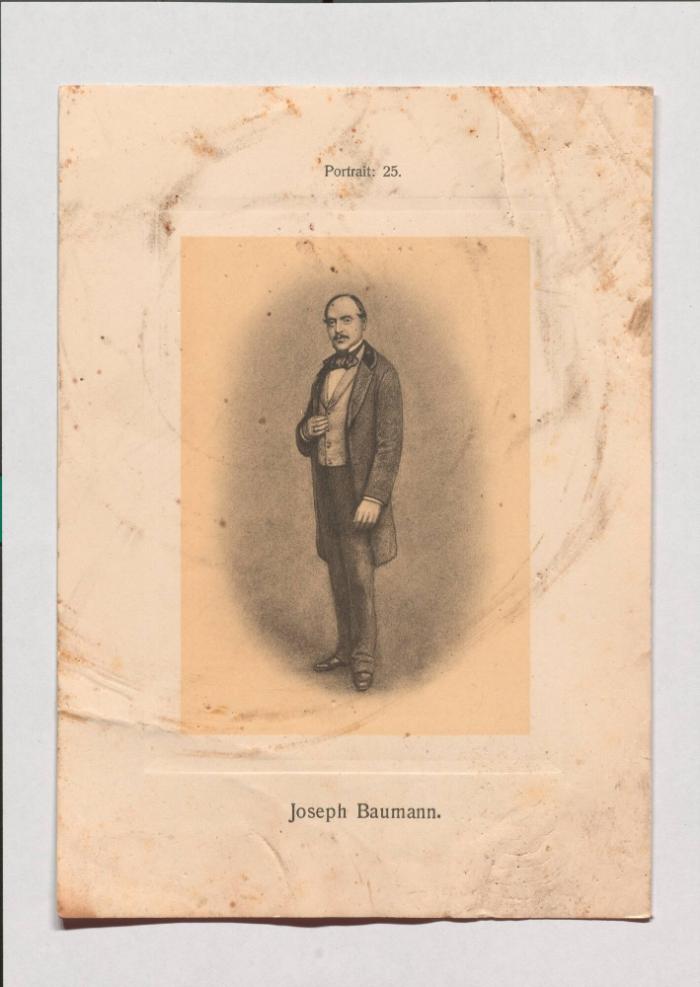 Joseph Baumann aus Adolph Goldbergs Porträt-Sammlung hervorragender Flöten-Virtuosen, Dilettanten und Komponisten