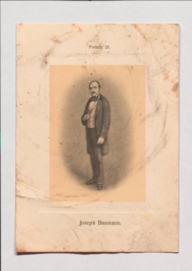 Joseph Baumann aus Adolph Goldbergs Porträt-Sammlung hervorragender Flöten-Virtuosen, Dilettanten und Komponisten