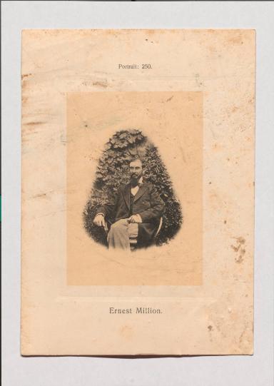 Ernest Million aus Adolph Goldbergs Porträt-Sammlung hervorragender Flöten-Virtuosen, Dilettanten und Komponisten