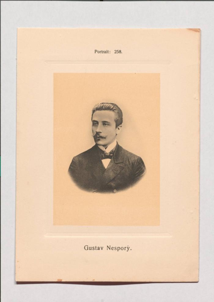 Gustav Nesporý aus Adolph Goldbergs Porträt-Sammlung hervorragender Flöten-Virtuosen, Dilettanten und Komponisten