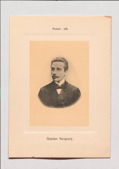 Gustav Nesporý aus Adolph Goldbergs Porträt-Sammlung hervorragender Flöten-Virtuosen, Dilettanten und Komponisten