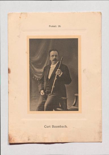 Curt Baumbach aus Adolph Goldbergs Porträt-Sammlung hervorragender Flöten-Virtuosen, Dilettanten und Komponisten