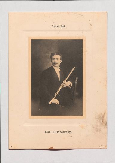 Karl Olschowsky aus Adolph Goldbergs Porträt-Sammlung hervorragender Flöten-Virtuosen, Dilettanten und Komponisten