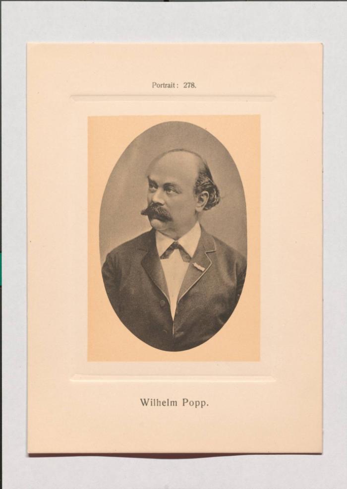 Wilhelm Popp aus Adolph Goldbergs Porträt-Sammlung hervorragender Flöten-Virtuosen, Dilettanten und Komponisten
