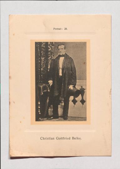 Christian Gottfried Belke aus Adolph Goldbergs Porträt-Sammlung hervorragender Flöten-Virtuosen, Dilettanten und Komponisten