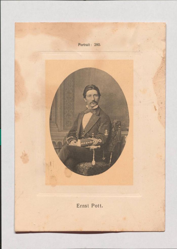 Ernst Pott aus Adolph Goldbergs Porträt-Sammlung hervorragender Flöten-Virtuosen, Dilettanten und Komponisten