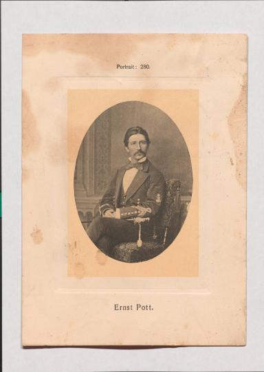 Ernst Pott aus Adolph Goldbergs Porträt-Sammlung hervorragender Flöten-Virtuosen, Dilettanten und Komponisten