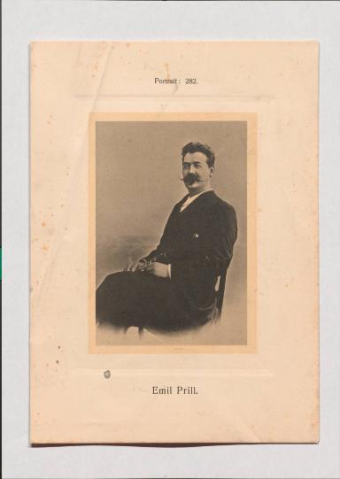 Emil Prill aus Adolph Goldbergs Porträt-Sammlung hervorragender Flöten-Virtuosen, Dilettanten und Komponisten