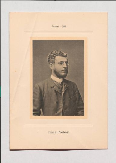 Franz Probost aus Adolph Goldbergs Porträt-Sammlung hervorragender Flöten-Virtuosen, Dilettanten und Komponisten