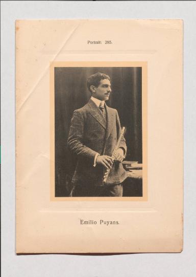 Emilio Puyans aus Adolph Goldbergs Porträt-Sammlung hervorragender Flöten-Virtuosen, Dilettanten und Komponisten