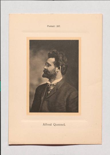 Alfred Quensel aus Adolph Goldbergs Porträt-Sammlung hervorragender Flöten-Virtuosen, Dilettanten und Komponisten
