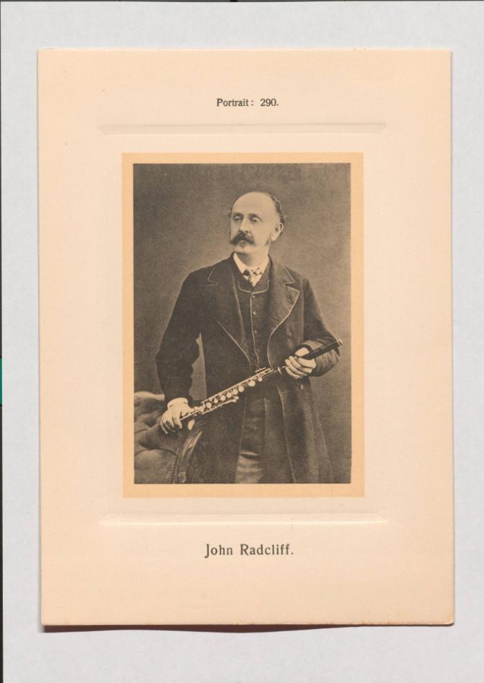 John Radcliff aus Adolph Goldbergs Porträt-Sammlung hervorragender Flöten-Virtuosen, Dilettanten und Komponisten