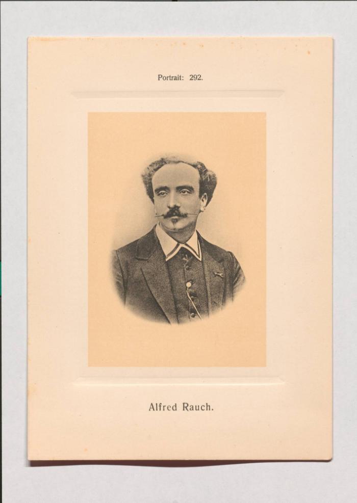 Alfred Rauch aus Adolph Goldbergs Porträt-Sammlung hervorragender Flöten-Virtuosen, Dilettanten und Komponisten
