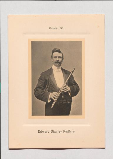 Edward Stanley Redfern aus Adolph Goldbergs Porträt-Sammlung hervorragender Flöten-Virtuosen, Dilettanten und Komponisten