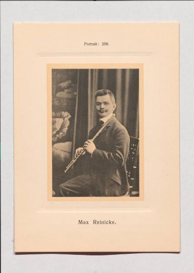 Max Reinicke aus Adolph Goldbergs Porträt-Sammlung hervorragender Flöten-Virtuosen, Dilettanten und Komponisten