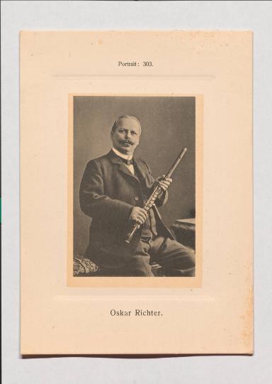 Oskar Richter aus Adolph Goldbergs Porträt-Sammlung hervorragender Flöten-Virtuosen, Dilettanten und Komponisten