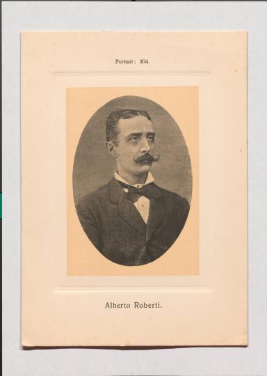Alberto Roberti aus Adolph Goldbergs Porträt-Sammlung hervorragender Flöten-Virtuosen, Dilettanten und Komponisten
