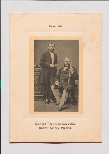 Richard Shepherd Rockstro & Robert Sydney Pratten aus Adolph Goldbergs Porträt-Sammlung hervorragender Flöten-Virtuosen, Dilettanten und Komponisten