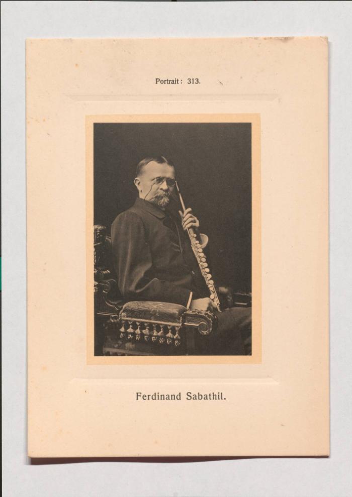 Ferdinand Sabathil aus Adolph Goldbergs Porträt-Sammlung hervorragender Flöten-Virtuosen, Dilettanten und Komponisten