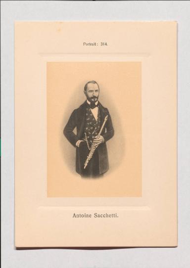 Antoine Sacchetti aus Adolph Goldbergs Porträt-Sammlung hervorragender Flöten-Virtuosen, Dilettanten und Komponisten
