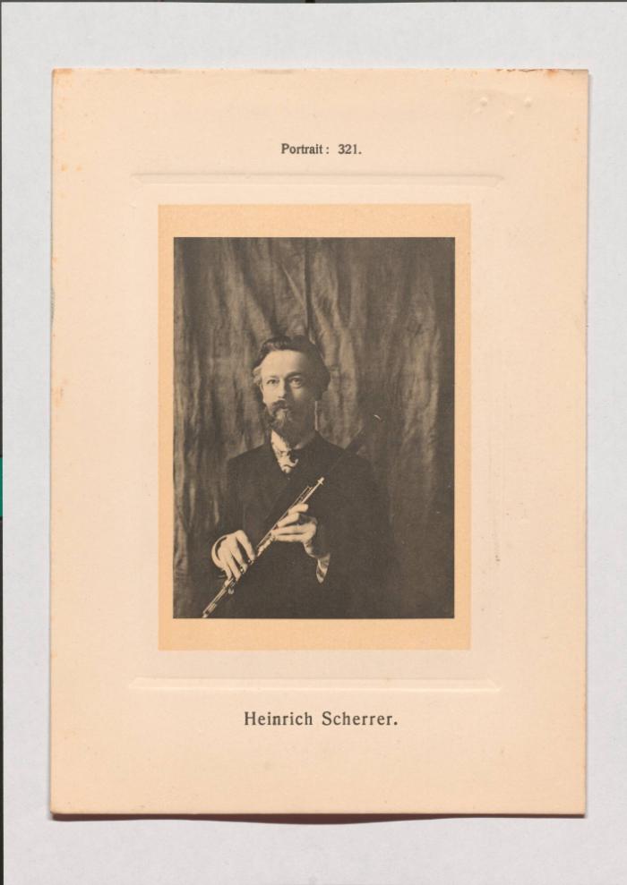 Heinrich Scherrer aus Adolph Goldbergs Porträt-Sammlung hervorragender Flöten-Virtuosen, Dilettanten und Komponisten