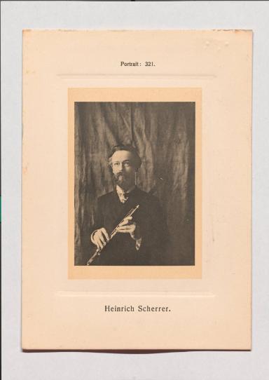 Heinrich Scherrer aus Adolph Goldbergs Porträt-Sammlung hervorragender Flöten-Virtuosen, Dilettanten und Komponisten