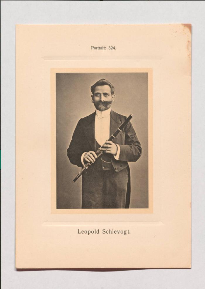 Leopold Schlevogt aus Adolph Goldbergs Porträt-Sammlung hervorragender Flöten-Virtuosen, Dilettanten und Komponisten