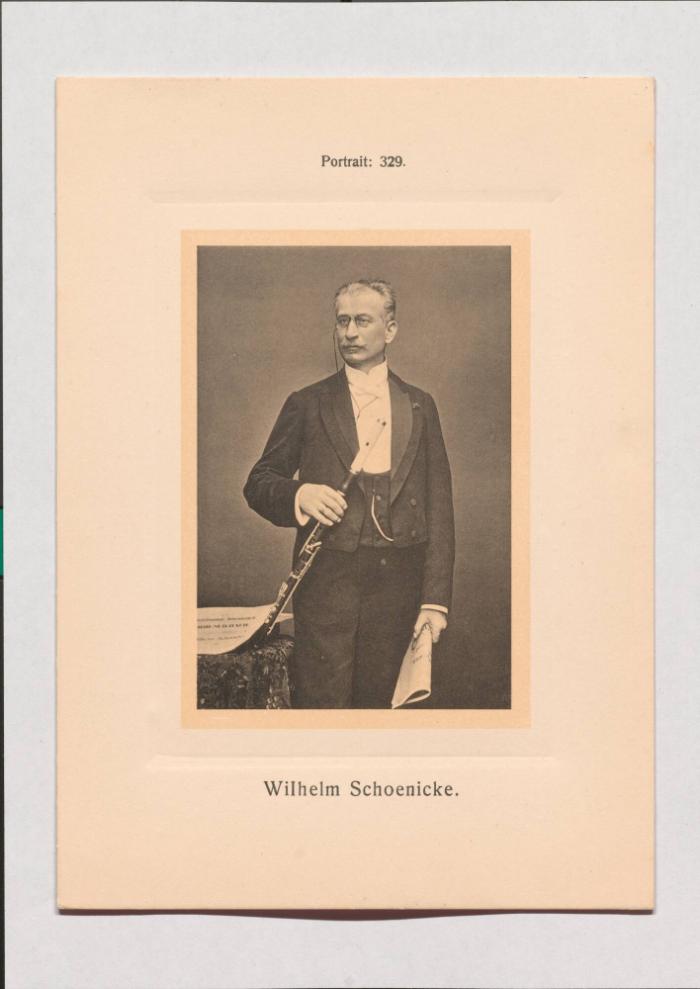 Wilhelm Schoenicke aus Adolph Goldbergs Porträt-Sammlung hervorragender Flöten-Virtuosen, Dilettanten und Komponisten