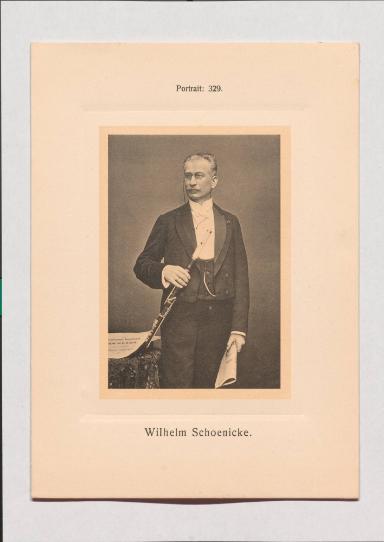 Wilhelm Schoenicke aus Adolph Goldbergs Porträt-Sammlung hervorragender Flöten-Virtuosen, Dilettanten und Komponisten