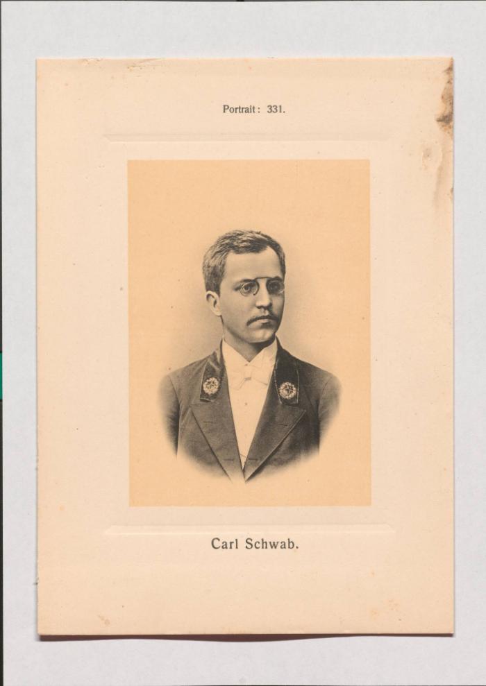 Carl Schwab aus Adolph Goldbergs Porträt-Sammlung hervorragender Flöten-Virtuosen, Dilettanten und Komponisten
