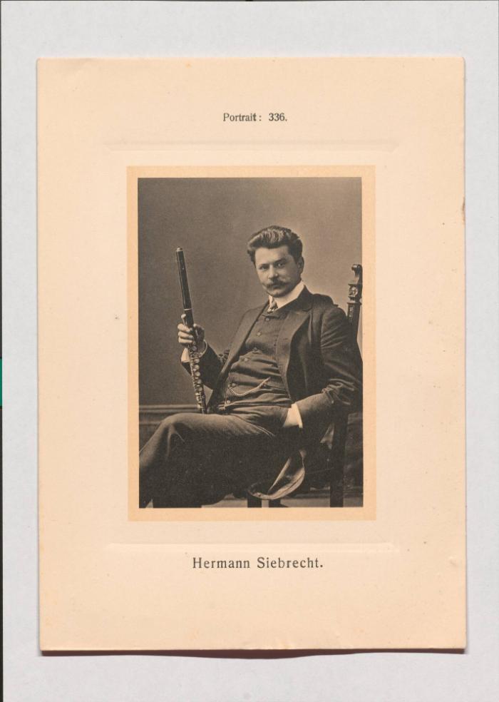 Hermann Siebrecht aus Adolph Goldbergs Porträt-Sammlung hervorragender Flöten-Virtuosen, Dilettanten und Komponisten