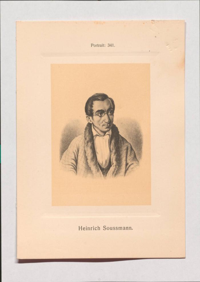 Heinrich Soussmann aus Adolph Goldbergs Porträt-Sammlung hervorragender Flöten-Virtuosen, Dilettanten und Komponisten