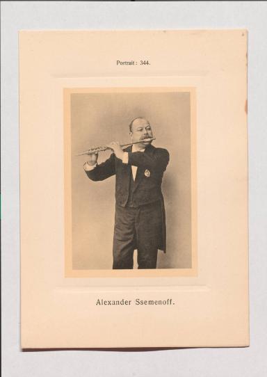 Alexander Ssemenoff aus Adolph Goldbergs Porträt-Sammlung hervorragender Flöten-Virtuosen, Dilettanten und Komponisten
