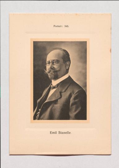 Emil Stanelle aus Adolph Goldbergs Porträt-Sammlung hervorragender Flöten-Virtuosen, Dilettanten und Komponisten