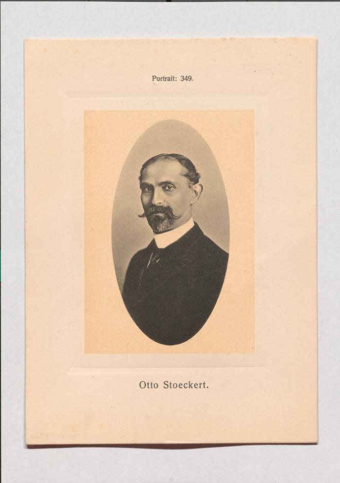 Otto Stoeckert aus Adolph Goldbergs Porträt-Sammlung hervorragender Flöten-Virtuosen, Dilettanten und Komponisten
