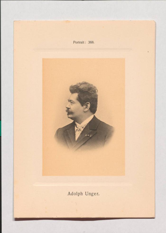 Adolph Unger aus Adolph Goldbergs Porträt-Sammlung hervorragender Flöten-Virtuosen, Dilettanten und Komponisten