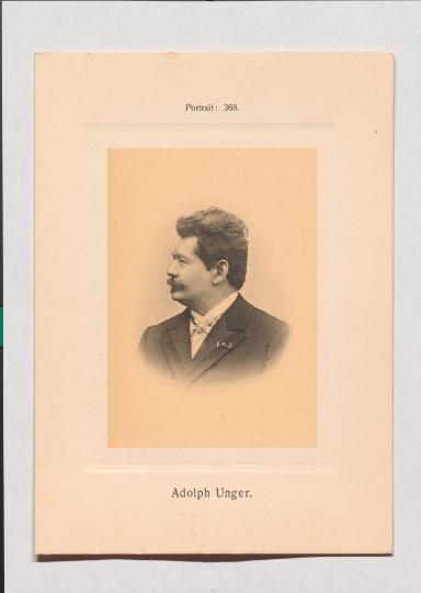 Adolph Unger aus Adolph Goldbergs Porträt-Sammlung hervorragender Flöten-Virtuosen, Dilettanten und Komponisten