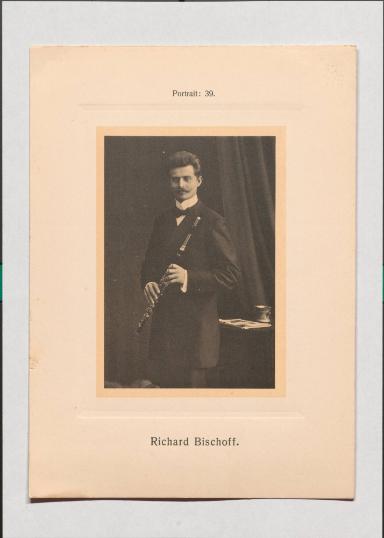 Richard Bischoff aus Adolph Goldbergs Porträt-Sammlung hervorragender Flöten-Virtuosen, Dilettanten und Komponisten