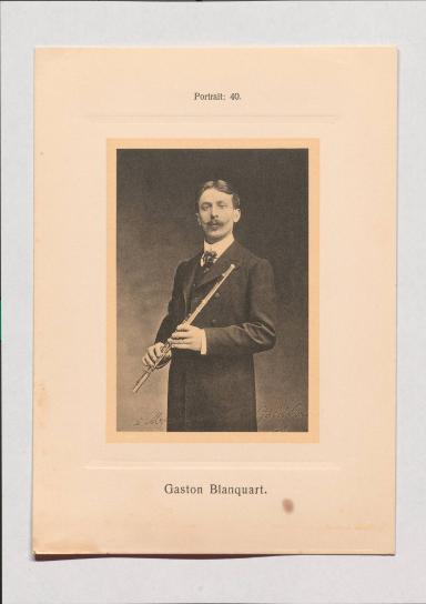 Gaston Blanquart aus Adolph Goldbergs Porträt-Sammlung hervorragender Flöten-Virtuosen, Dilettanten und Komponisten