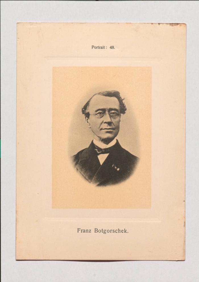Franz Botgorschek aus Adolph Goldbergs Porträt-Sammlung hervorragender Flöten-Virtuosen, Dilettanten und Komponisten