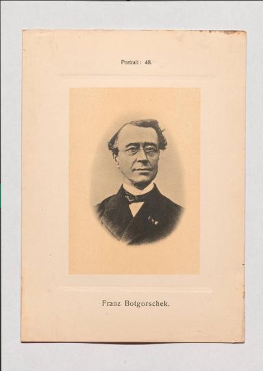 Franz Botgorschek aus Adolph Goldbergs Porträt-Sammlung hervorragender Flöten-Virtuosen, Dilettanten und Komponisten