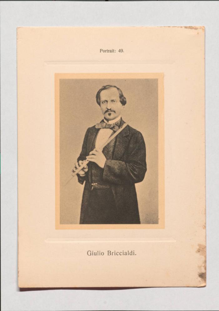 Giulio Briccialdi aus Adolph Goldbergs Porträt-Sammlung hervorragender Flöten-Virtuosen, Dilettanten und Komponisten