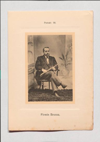 Firmin Brossa aus Adolph Goldbergs Porträt-Sammlung hervorragender Flöten-Virtuosen, Dilettanten und Komponisten