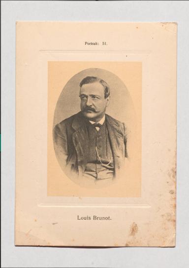 Louis Brunot aus Adolph Goldbergs Porträt-Sammlung hervorragender Flöten-Virtuosen, Dilettanten und Komponisten
